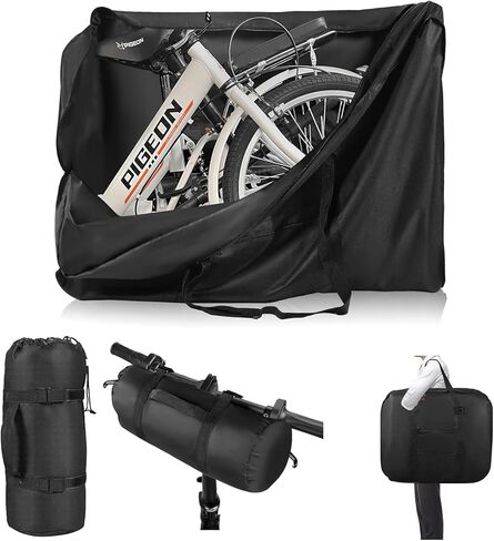 Folding Bike Bag for 26 inch to 29 inch Mountain Bicycle,Heavy Duty 840D Bike Travel Bag Box Case with Strong Webbing for Shipping and Air Travel Waterproof,Bicycle Outdoor Storage Bag with Carry Bag in Kuwait