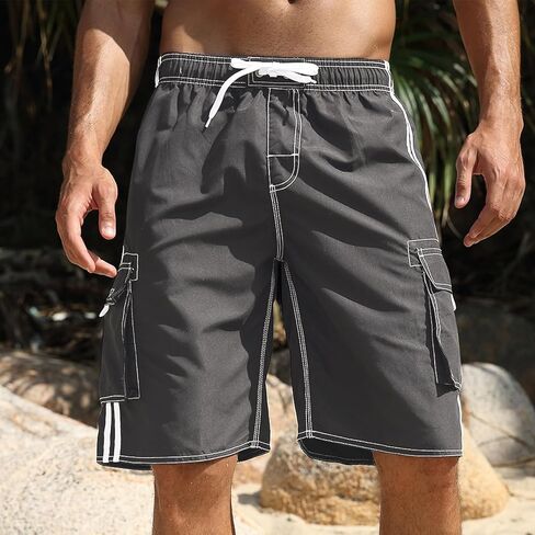 Men's Quick Dry Beach Short Solid Color Boardshorts Swim Trunks in Saudi Arabia