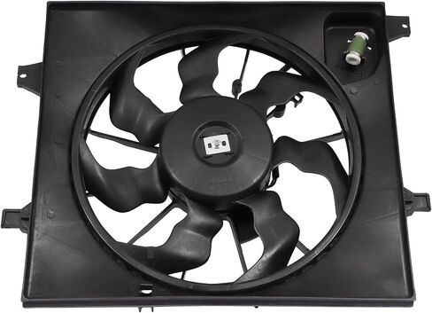 Radiator Cooling Fan Assembly Compatible with 2010-2011 for Kia for Soul 1.6L, Black Radiator Fan Direct Fit Replacement for Engine Cooling Fan in Saudi Arabia