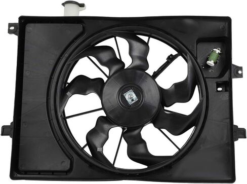 Cooling Fan Assembly Compatible with 2014-2016 for Hyundai for Elantra 2.0L 2015-2016 for Kia for Forte 1.8L, Black Radiator Fan Direct Fit Replacement for Engine Cooling Fan in Saudi Arabia