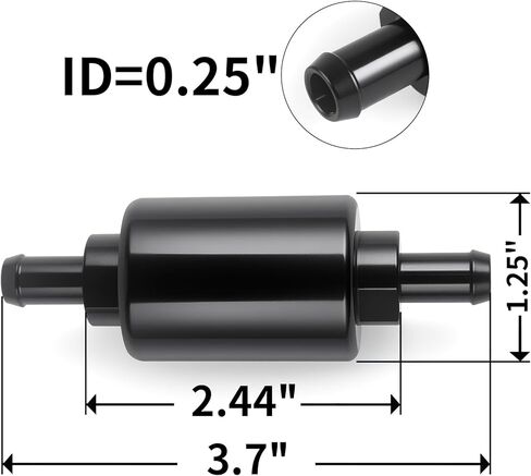 3/8"Fuel Filters 178 Micron Removable Black Anodized Aluminum in Saudi Arabia