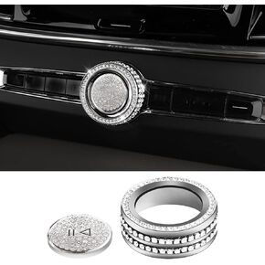 قطعتان من حلقة غطاء مقبض ضبط الحجم الكريستالي اللامع، متوافقة مع فولفو XC90/S90/V90/XC60/S60/V60/XC40 لوحدة التحكم المركزية للسيارة وغطاء زر الصوت الداخلي من حجر الراين in Kuwait