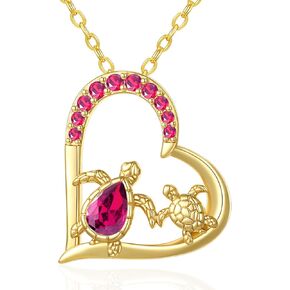 Sea Turtle Necklace 14K Gold Plated Beach Sea Turtle Pendant Necklace Blue Zircon Birthstone Jewelry Birthday Gifts for Woman Wife Mom Grandma Best Friend in Saudi Arabia