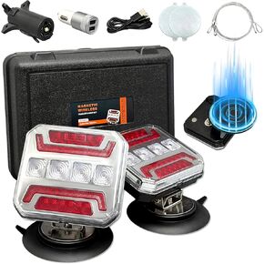Wireless Trailer Lights, 2026 NEW 110° Rotatable Magnetic LED Trailer Lights with Reflectors, 2 Mounting Options, IP67 Waterproof, Rechargeable Tow Light for Boat RV Camper Caravan in Saudi Arabia