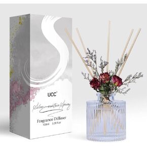 UCC Reed Diffuser Set, 3.38 oz Silver Mountain Spring Premium Scented Diffuser with Flower Sticks Home Fragrance Reed Diffuser for Bathroom Shelf Decor in Kuwait