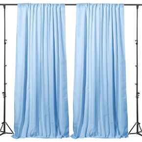 ستارة خلفية بيضاء من Gallety مقاس 10 أقدام × 10 أقدام - ألواح ستائر خلفية من البوليستر مع جيوب قضيب مقاس 4 بوصات - ديكور نافذة المنزل لحفلات الزفاف in Kuwait