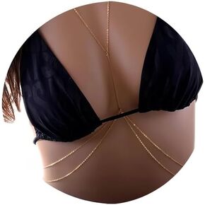 سلسلة جسم نسائية ذات طبقات متقاطعة - مجوهرات بيكيني للجسم، نمط شاطئ صيفي عصري، إكسسوارات العطلات والسفر in Kuwait