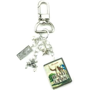 Alexander Hamilton Clay Mini Book Bag Purse Backpack Clip Key Chain Swivel Clasp Lock Luggage Tag in Kuwait