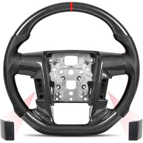 Includes Button Bezels and Plugs for Universal Fit, Real Carbon Fiber Steering Wheel With Trims for Ford F150 & Raptor 2009-2014, Flat Bottom, for SVT Raptor/Lariat/King Ranch/Platinum/Limited in Kuwait