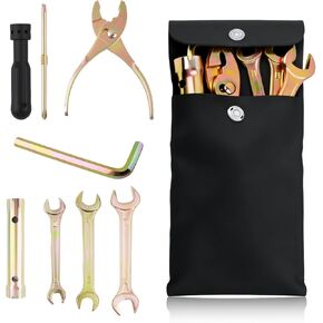 مجموعة أدوات الدراجات النارية 8 قطع مع حقيبة تخزين، مجموعة أدوات الدراجات النارية متعددة الأدوات تتضمن مفتاح ربط ومفك براغي وزردية ومقبس شرارة ومجموعة أدوات احترافية للدراجة الترابية in Kuwait