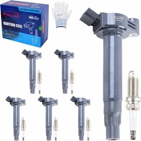 UF506 High-Performance Ignition Coils & Iridium Spark Plugs Set of 6 Compatible with 2004-2008 Toyota Highlander/Sienna/Solara/Camry & Lexus ES330/RX330 3.3L V6 - Replaces UF506 in Kuwait