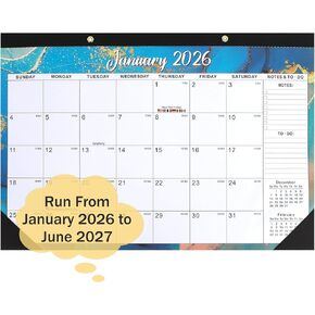 Desk Calendar 2026, Wall Calendars 2026-2027, 18 Month Calendar Runs from Jan 2026 - Jun 2027, 17" x 12" Large Flower Wall Calendars Desktop Monthly Planner for Home Office Teacher School Supplies in Saudi Arabia