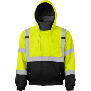 سترة أمان Ironwear 6400 عاكسة للضوء عالية الوضوح مع قاع أسود وغطاء رأس مخفي | أنسي الفئة 3 in Kuwait