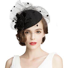 English Womens Church Hat Kentucky Fascinator with Veil Pill Box Hats in Saudi Arabia