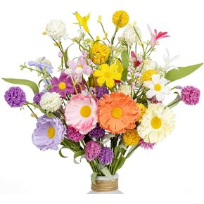 violetevergarden 12 حزمة زينة الربيع 17 بوصة زهور الربيع الملونة زهور عيد الفصح الاصطناعية مع ديزي الهندباء وفورسيثيا للاحتفال بالعطلات في الأماكن المغلقة في الهواء الطلق in Kuwait