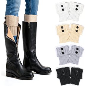 4 أزواج من أساور التمهيد الشتوية الدافئة للنساء، جوارب طويلة محبوكة من الكروشيه للفتيات قصيرة لتدفئة الساق، جوارب علوية للساق، أصفاد لتدفئة التمهيد in Kuwait