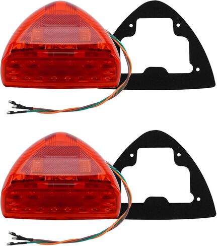 المصباح الأمامي 31 مؤشر إشارة الانعطاف LED للجري أضواء الحديقة العنبر، مناسب لـ Peterbilt 359 357 365 378 379، مصباح أمامي مثلث يسار ويمين عالمي، عدسات شفافة، قطعتان in Saudi Arabia