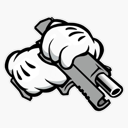 Ghetto Cartoon Hands With Gun Vinyl Waterproof Sticker Decal Car Laptop Wall Window Bumper Sticker 5" in Saudi Arabia