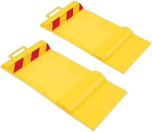 سجادة مواقف السيارات من راكسجو، سدادة عجلة المرآب، أداة المساعدة في ركن السيارة، أدلة الإطارات للسيارات والشاحنات والمركبات الأخرى | مقابض مضادة للانزلاق، لاصق سهل التركيب، مقابض حمل وشرائط عاكسة | عبوة من 2 سجادة in Kuwait