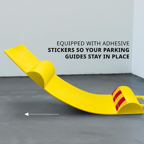 سجادة مواقف السيارات من راكسجو، سدادة عجلة المرآب، أداة المساعدة في ركن السيارة، أدلة الإطارات للسيارات والشاحنات والمركبات الأخرى | مقابض مضادة للانزلاق، لاصق سهل التركيب، مقابض حمل وشرائط عاكسة | عبوة من 2 سجادة in Kuwait