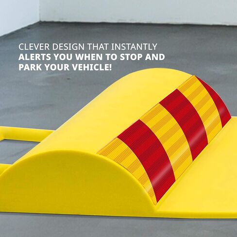 سجادة مواقف السيارات من راكسجو، سدادة عجلة المرآب، أداة المساعدة في ركن السيارة، أدلة الإطارات للسيارات والشاحنات والمركبات الأخرى | مقابض مضادة للانزلاق، لاصق سهل التركيب، مقابض حمل وشرائط عاكسة | عبوة من 2 سجادة in Kuwait