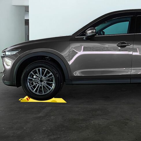 سجادة مواقف السيارات من راكسجو، سدادة عجلة المرآب، أداة المساعدة في ركن السيارة، أدلة الإطارات للسيارات والشاحنات والمركبات الأخرى | مقابض مضادة للانزلاق، لاصق سهل التركيب، مقابض حمل وشرائط عاكسة | عبوة من 2 سجادة in Kuwait