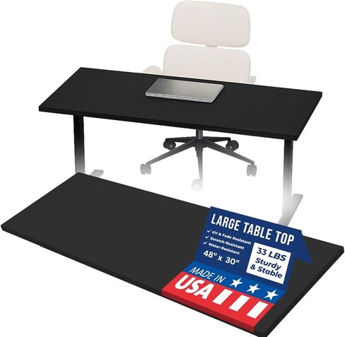 OfficeSimpli 60 x 30 Inch Desk Top, Made in USA Replacement Table Top for Sit-to-Stand Adjustable Desk Frame, Countertop, Workbench for Home and Office (Desk Top only) - Iconic Maple Long Grain in Saudi Arabia