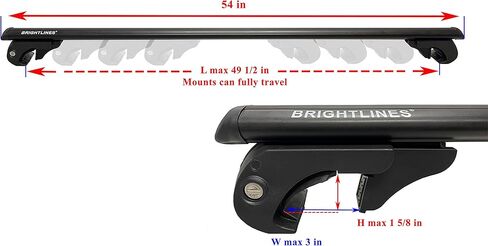 BRIGHTLINES 53" All Black Lockable Universal Cross Bars Roof Racks & Two Pairs Foldable Kayak Racks for Kayaks, Canoe, SUP in Saudi Arabia