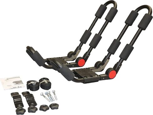BRIGHTLINES 53" All Black Lockable Universal Cross Bars Roof Racks & Two Pairs Foldable Kayak Racks for Kayaks, Canoe, SUP in Saudi Arabia