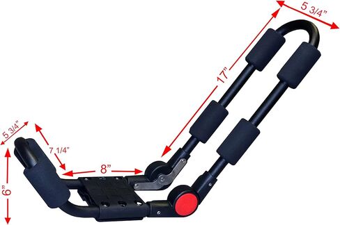 BRIGHTLINES 53" All Black Lockable Universal Cross Bars Roof Racks & Two Pairs Foldable Kayak Racks for Kayaks, Canoe, SUP in Saudi Arabia