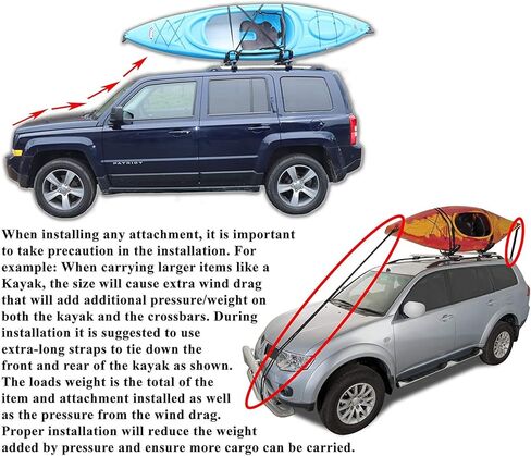 BRIGHTLINES 53" All Black Lockable Universal Cross Bars Roof Racks & Two Pairs Foldable Kayak Racks for Kayaks, Canoe, SUP in Saudi Arabia