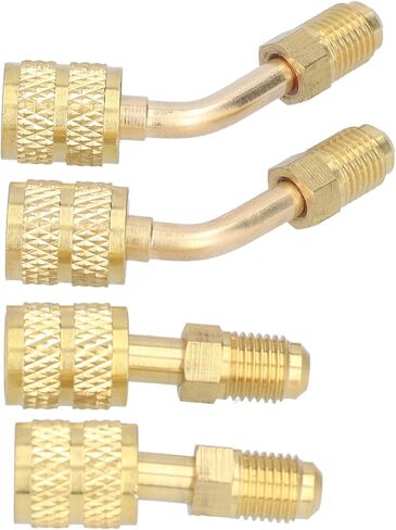 HVAC Refrigerant Charging Adapter Premium Brass 1/4SAE to 5/16SAE Conversion Head with Green Gaskets for R410 Air Conditioners and HVAC Systems 4Pcs Kit in Saudi Arabia