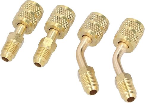 HVAC Refrigerant Charging Adapter Premium Brass 1/4SAE to 5/16SAE Conversion Head with Green Gaskets for R410 Air Conditioners and HVAC Systems 4Pcs Kit in Saudi Arabia