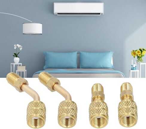 HVAC Refrigerant Charging Adapter Premium Brass 1/4SAE to 5/16SAE Conversion Head with Green Gaskets for R410 Air Conditioners and HVAC Systems 4Pcs Kit in Saudi Arabia