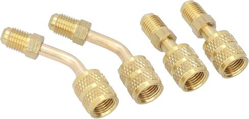 HVAC Refrigerant Charging Adapter Premium Brass 1/4SAE to 5/16SAE Conversion Head with Green Gaskets for R410 Air Conditioners and HVAC Systems 4Pcs Kit in Saudi Arabia