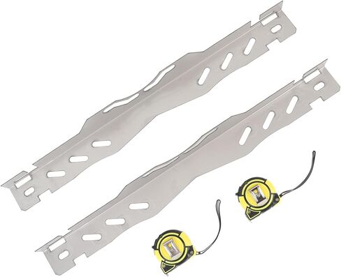 Wheel Alignment Tool Plates Stainless Steel with 2 Tape Measures, Heavy Duty Silver Toe Alignment Tool for Car SUV Sedan - Accurate Measurement, Anti - Drop Groove Design, Easy D in Saudi Arabia
