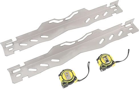 Wheel Alignment Tool Plates Stainless Steel with 2 Tape Measures, Heavy Duty Silver Toe Alignment Tool for Car SUV Sedan - Accurate Measurement, Anti - Drop Groove Design, Easy D in Saudi Arabia