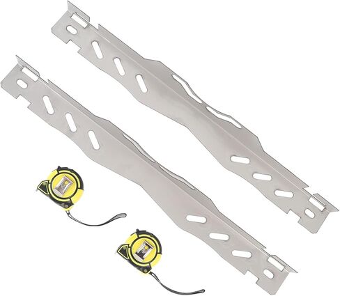 Wheel Alignment Tool Plates Stainless Steel with 2 Tape Measures, Heavy Duty Silver Toe Alignment Tool for Car SUV Sedan - Accurate Measurement, Anti - Drop Groove Design, Easy D in Saudi Arabia
