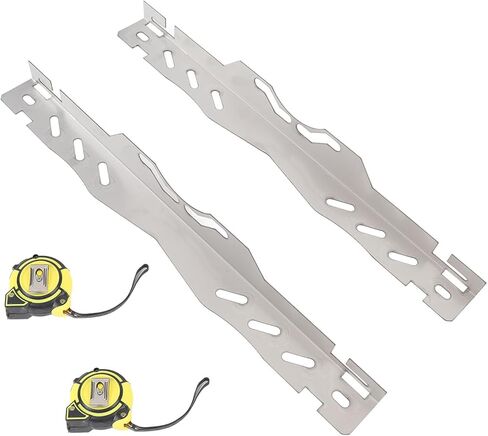 Wheel Alignment Tool Plates Stainless Steel with 2 Tape Measures, Heavy Duty Silver Toe Alignment Tool for Car SUV Sedan - Accurate Measurement, Anti - Drop Groove Design, Easy D in Saudi Arabia