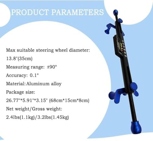 Car Steering Wheel Aligner, Digital Adjustable Steering Wheel Level, 19-37cm Diameter Range, ±90° Measuring Range, for Cars Repair in Saudi Arabia