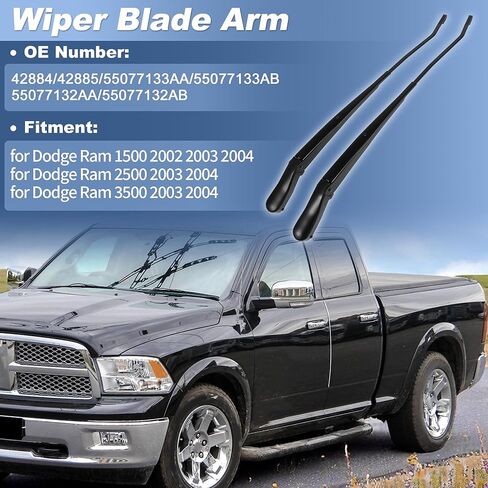 1 Pair Windshield Wiper Arm Fit for Dodge for Ram 1500 2500 3500 2003-2004 LH and RH Wiper Arm No.42884/42885/55077133AA in Saudi Arabia
