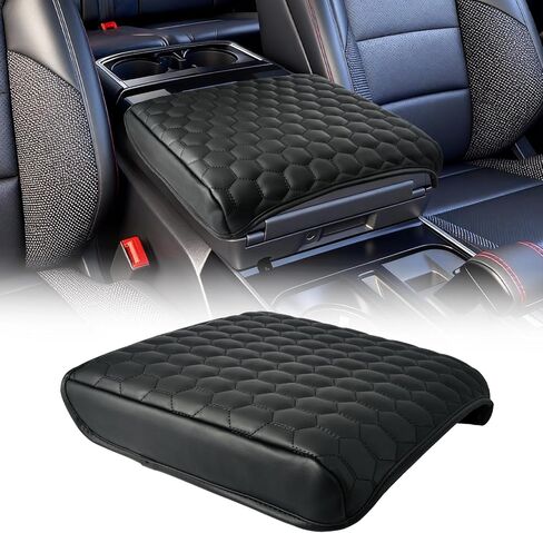 Center Console Cover Armrest Cover Compatible with 2021-2025 2026 Ford F150, 2022-2026 F150 Lightning, Leather Armrest Protector Pad, 0.8'' Thickened Center Console Cushion(Work Surface Only) in Saudi Arabia