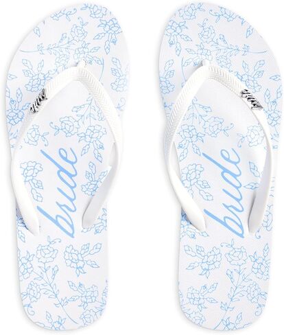 xo, Fetti Something Blue Bride Flip Flops - Bachelorette Party, Beach Bach, Bride To Be Sandals, Something Blue Before I Do, Bridal Shower, Pool Party in Saudi Arabia