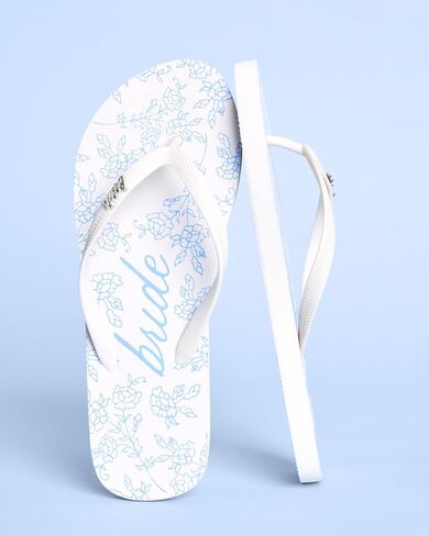xo, Fetti Something Blue Bride Flip Flops - Bachelorette Party, Beach Bach, Bride To Be Sandals, Something Blue Before I Do, Bridal Shower, Pool Party in Saudi Arabia