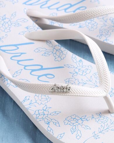 xo, Fetti Something Blue Bride Flip Flops - Bachelorette Party, Beach Bach, Bride To Be Sandals, Something Blue Before I Do, Bridal Shower, Pool Party in Saudi Arabia