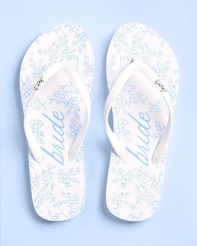xo, Fetti Something Blue Bride Flip Flops - Bachelorette Party, Beach Bach, Bride To Be Sandals, Something Blue Before I Do, Bridal Shower, Pool Party in Saudi Arabia