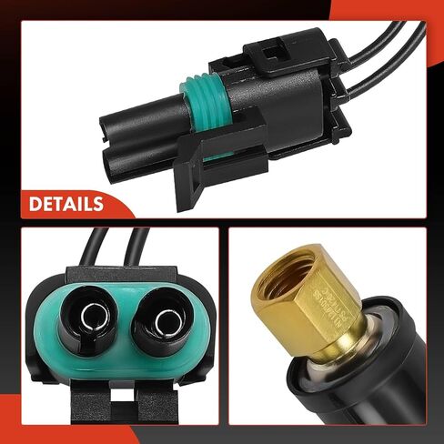 A-Premium A/C High Side Pressure Switch [2 Pins] Compatible with International Harvester 5000 1997-2000/2002, 5070 1997-2000, 9600 1994-1996, 9700, 9800 SBA, 9900, 9900 SFA, 9900i, 9900i SFA, 9900ix in Saudi Arabia