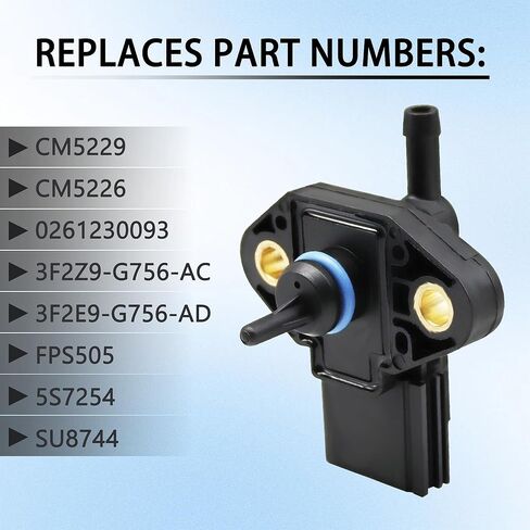 FPS505, FPS5 CM5229, 0261230093, 3F2Z9G756AC Fuel Rail Injection Pressure Sensor for 2005 Ford Mustang 4.0L 245Cu. in. V6 Gas SOHC Naturally Aspirated in Saudi Arabia
