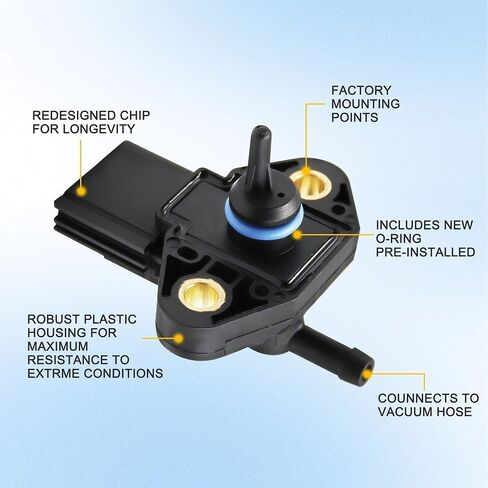 FPS505, FPS5 CM5229, 0261230093, 3F2Z9G756AC Fuel Rail Injection Pressure Sensor for 2005 Ford Mustang 4.0L 245Cu. in. V6 Gas SOHC Naturally Aspirated in Saudi Arabia