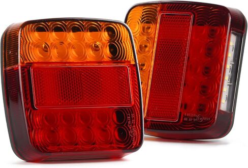 LIGBT 2PCS 4inch Square Tail Lights for Trailer Waterproof LED Combination Trailer Tail Light Kit Stop Brake License Plate Turn Running/Signal Lights for Truck Rv Camper Boat Carava 12V 24V in Saudi Arabia